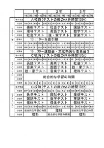 休校に伴う臨時時間割について ７月２日 国立大学法人 鹿児島大学教育学部附属中学校